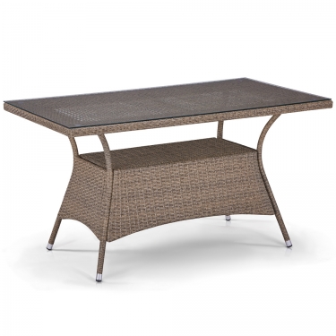 Плетеный стол Афина-мебель T198B-W56-140x80 Light brown