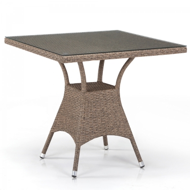 Плетеный стол Афина-мебель T197BT-W56-80x80 Light brown