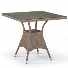 Плетеный стол Афина-мебель T197BT-W56-80x80 Light brown