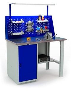 Верстак ЗМК Промет Profi WT120.WD1/F1.120.W Сине-серый