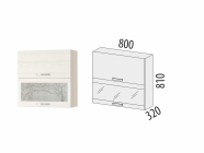 Шкаф-витрина Витра Графит 74.09 Сосна Астрид /Ваниль