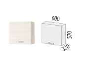 Шкаф кухонный над вытяжкой Витра Графит 74.14 Сосна Астрид /Ваниль