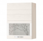 Шкаф-витрина плавное закрывание Витра Графит 74.80 Сосна Астрид /Ваниль