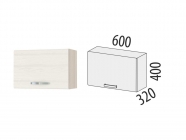 Шкаф кухонный над вытяжкой плавное закрывание Витра Графит 74.83 Сосна Астрид /Ваниль