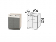 Напольный шкаф Витра Графит 74.58 Сосна Астрид/Ваниль/Графит