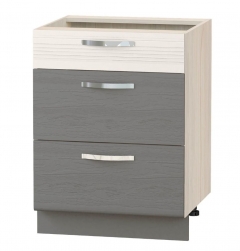 Напольный шкаф плавное закрытие Витра Графит 74.91 Сосна Астрид/Ваниль/Графит