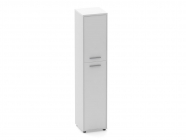 Шкаф 5 узкий верх стеклянная дверь, низ закрытый, с нишей Персона Грата Deka 10.23.20Пр Белый