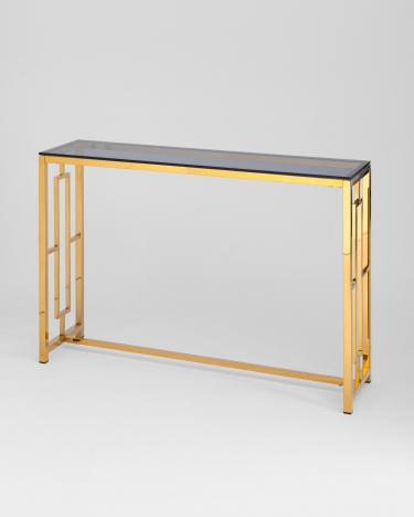 Консоль Stool Group БРУКЛИН 115x30 Золото стекло smoke