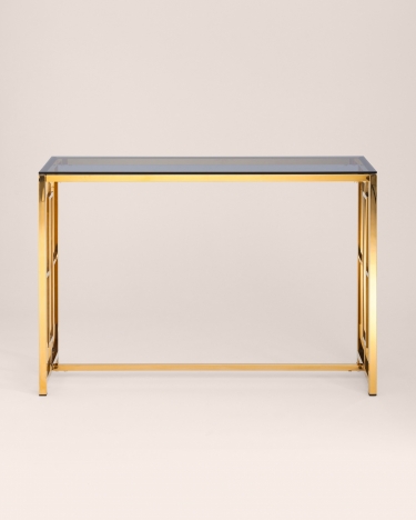 Консоль Stool Group БРУКЛИН 115x30 Золото стекло smoke