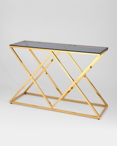 Консоль Stool Group ИНСИГНИЯ 120x40 Золото стекло smoke