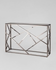 Консоль Stool Group АРТ ДЕКО 115x30 Темный хром стекло smoke