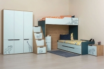 Комплект мебели для детской Mobi Гудвин 002 Гикори Рокфорд Натуральный Мята Бензин