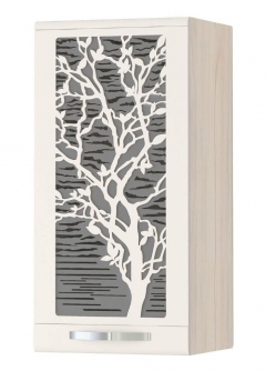 Кухонный шкаф с решеткой лев/прав Витра Графит 74.23 Сосна Астрид-Ваниль