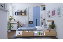 Модульная детская Урбан Любимый дом Урбан 1 Белый/Капри Синий