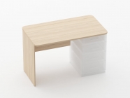 Стол прямой под встроенную тумбу Персона Грата Glassy 1.101.12Пр Дуб молочный