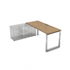 Стол рабочий, прямолинейный три опоры, левый ALSAV GLOSS LINE НСТЛ-О.974 Teakwood