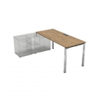 Стол рабочий, прямолинейный три опоры, левый ALSAV GLOSS LINE НСТЛ-П.975 Teakwood