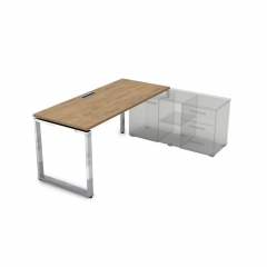 Стол рабочий, прямолинейный три опоры, правый ALSAV GLOSS LINE НСТП-О.974 Teakwood