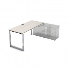 Стол рабочий, прямолинейный три опоры, правый ALSAV GLOSS LINE НСТП-О.975 Ivory