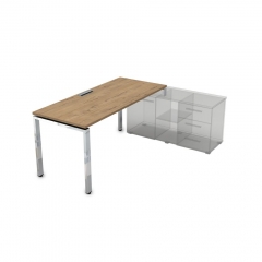 Стол рабочий, прямолинейный три опоры, правый ALSAV GLOSS LINE НСТП-П.985 Teakwood