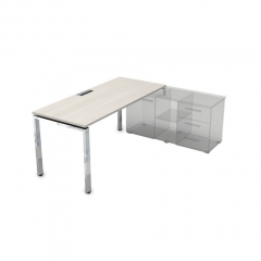 Стол рабочий, прямолинейный три опоры, правый ALSAV GLOSS LINE НСТП-П.996 Ivory