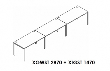 Составная рабочая станция Skyland XTEN GLOSS XGWST 2870 + XIGST 1470 Дуб Сонома