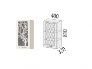 Шкаф кухонный с решеткой лев/прав Витра Графит 74.23.1 Сосна Астрид-Ваниль