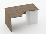 Стол угловой под встроенную тумбу Персона Грата Glassy 1.141.14Л Дуб Верцаска