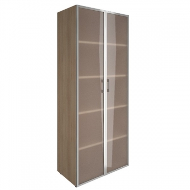 Шкаф книжный со стеклом в раме без топа Рива YALTA LT-ST 1.10R Снежная Патина