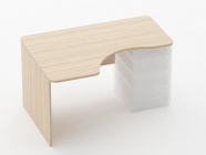 Стол угловой под встроенную тумбу Персона Грата Glassy 1.141.14Л Бук светлый