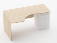 Стол угловой под встроенную тумбу Персона Грата Glassy 1.141.16Л Орех