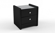 Тумба прикроватная с 2-мя ящиками Конкорд Черная_68403