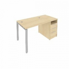 Рабочая станция с опорной тумбой Рива Metal System Б.РС-СТП -1.1 Акация/Серый