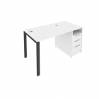 Рабочая станция с опорной тумбой Рива Metal System Б.РС-СТП -1.1 Белый/Антрацит