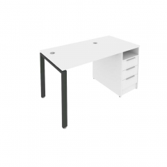 Рабочая станция с опорной тумбой Рива Metal System Б.РС-СТП -1.1 Белый/Антрацит