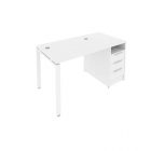 Рабочая станция с опорной тумбой Рива Metal System Б.РС-СТП -1.1 Белый