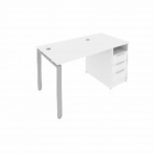 Рабочая станция с опорной тумбой Рива Metal System Б.РС-СТП -1.1 Белый/Серый