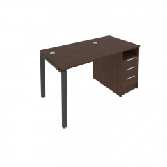 Рабочая станция с опорной тумбой Рива Metal System Б.РС-СТП -1.1 Венге/Антрацит