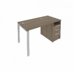 Рабочая станция с опорной тумбой Рива Metal System Б.РС-СТП -1.1 Вяз/Серый