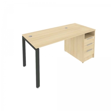 Рабочая станция с опорной тумбой Рива Metal System Б.РС-СТП -1.2 Акация/Антрацит