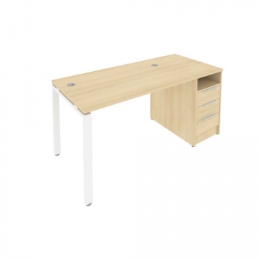 Рабочая станция с опорной тумбой Рива Metal System Б.РС-СТП -1.2 Акация/Белый