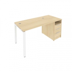 Рабочая станция с опорной тумбой Рива Metal System Б.РС-СТП -1.2 Акация/Белый