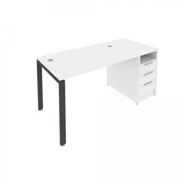 Рабочая станция с опорной тумбой Рива Metal System Б.РС-СТП -1.2 Белый/Антрацит