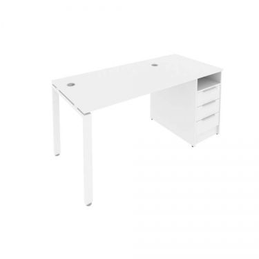 Рабочая станция с опорной тумбой Рива Metal System Б.РС-СТП -1.2 Белый