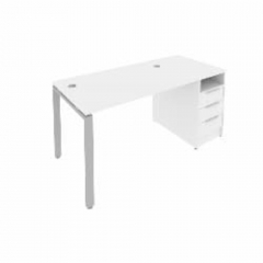 Рабочая станция с опорной тумбой Рива Metal System Б.РС-СТП -1.2 Белый/Серый