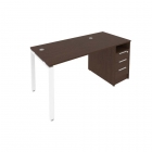 Рабочая станция с опорной тумбой Рива Metal System Б.РС-СТП -1.2 Венге/Белый