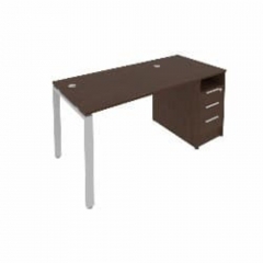 Рабочая станция с опорной тумбой Рива Metal System Б.РС-СТП -1.2 Венге/Серый