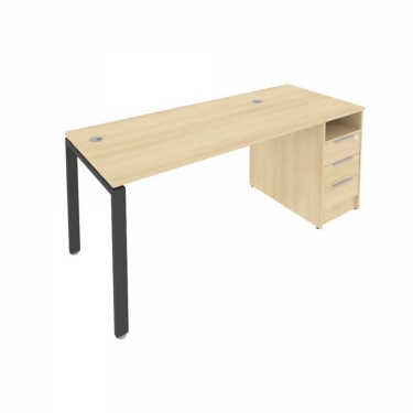 Рабочая станция с опорной тумбой Рива Metal System Б.РС-СТП -1.3 Акация/Антрацит