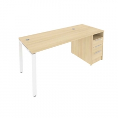 Рабочая станция с опорной тумбой Рива Metal System Б.РС-СТП -1.3 Акация/Белый