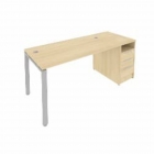 Рабочая станция с опорной тумбой Рива Metal System Б.РС-СТП -1.3 Акация/Серый